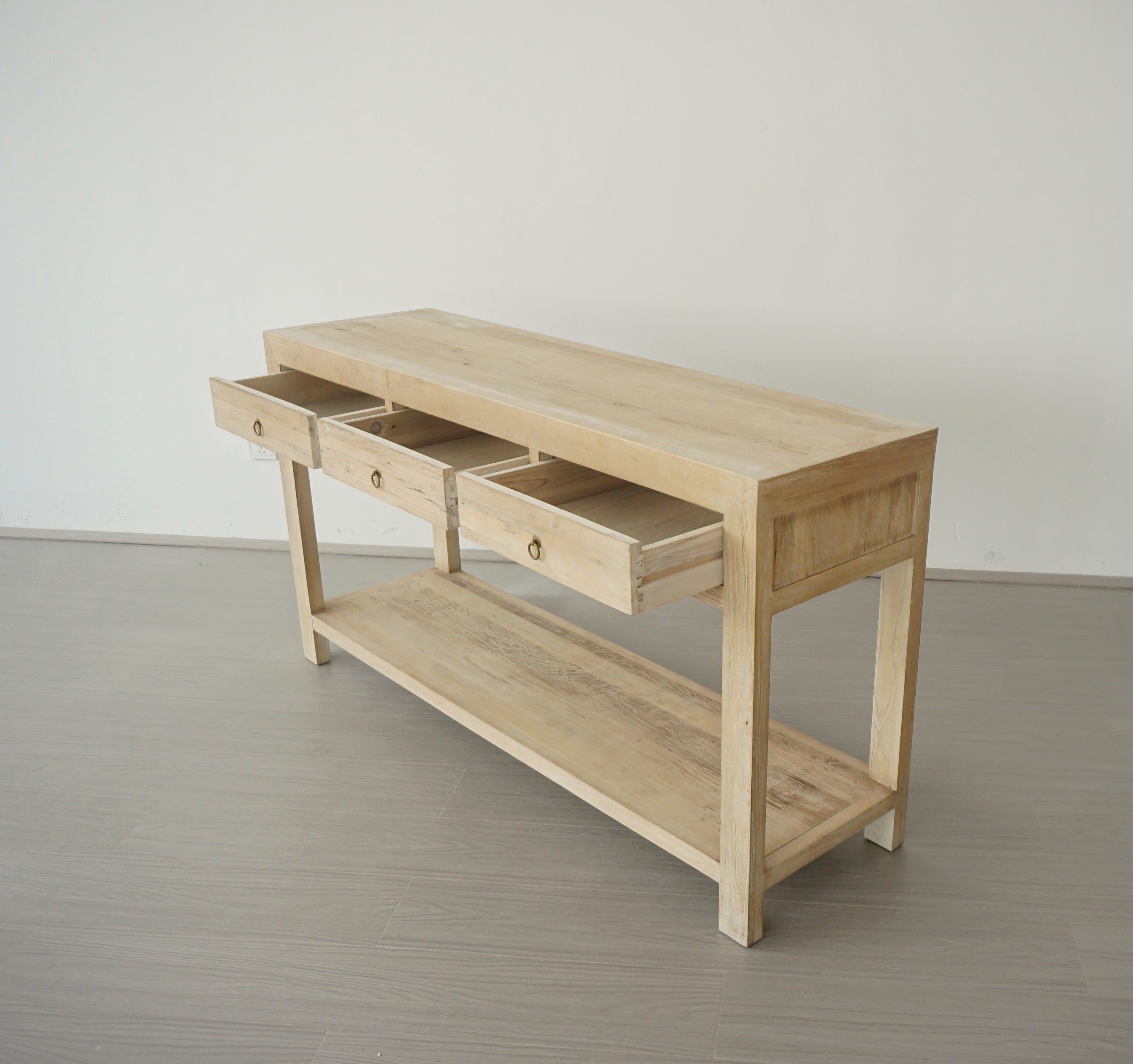 Console Nelson 3 Drawer Natural Timber Elm