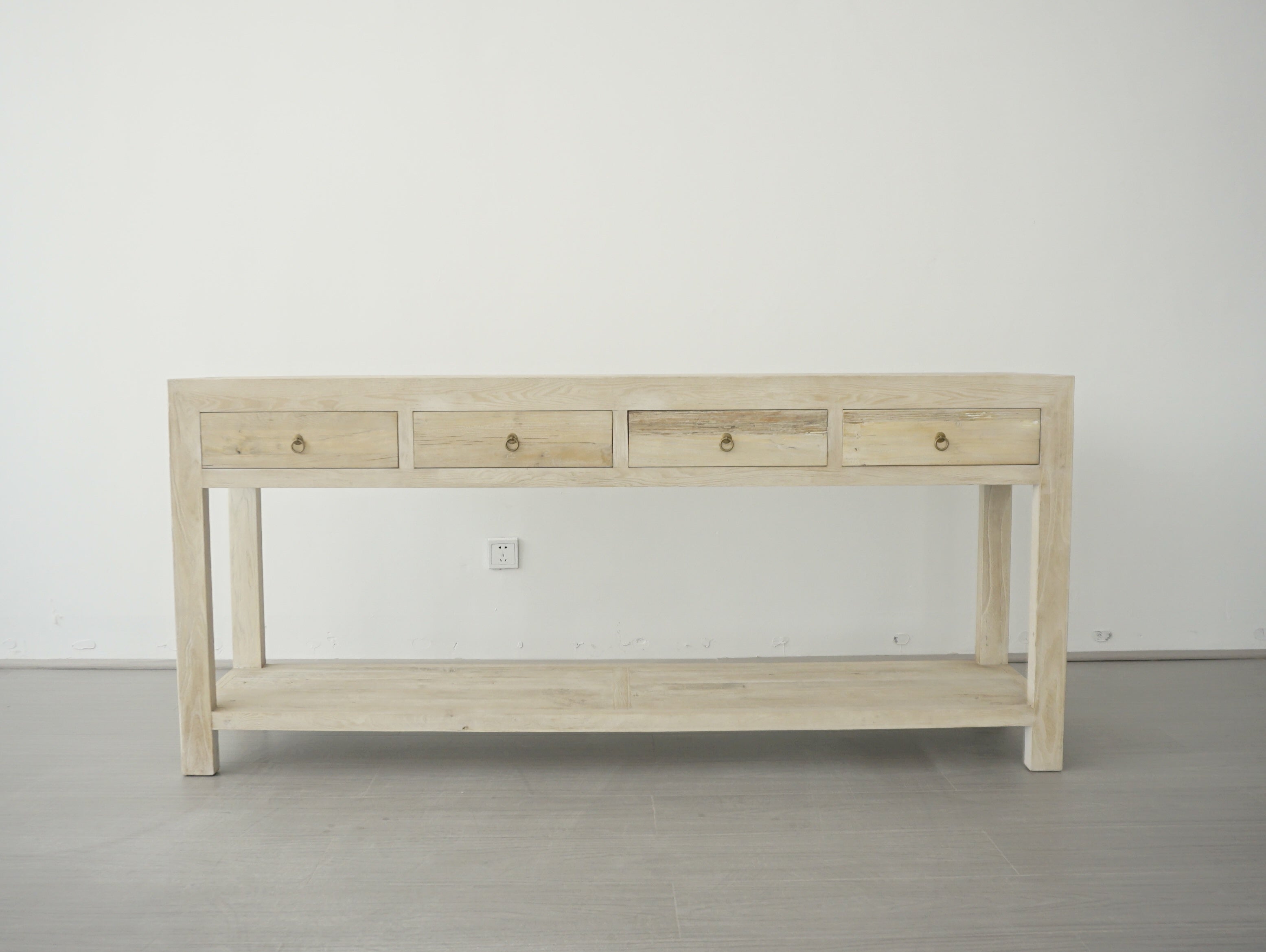 Console 4 Drawer Nelson Natural Timber Elm