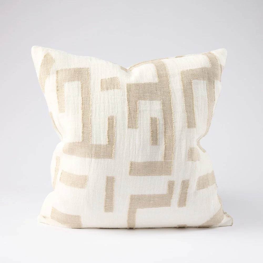 Cushion Antico Wht/Nat 50cm